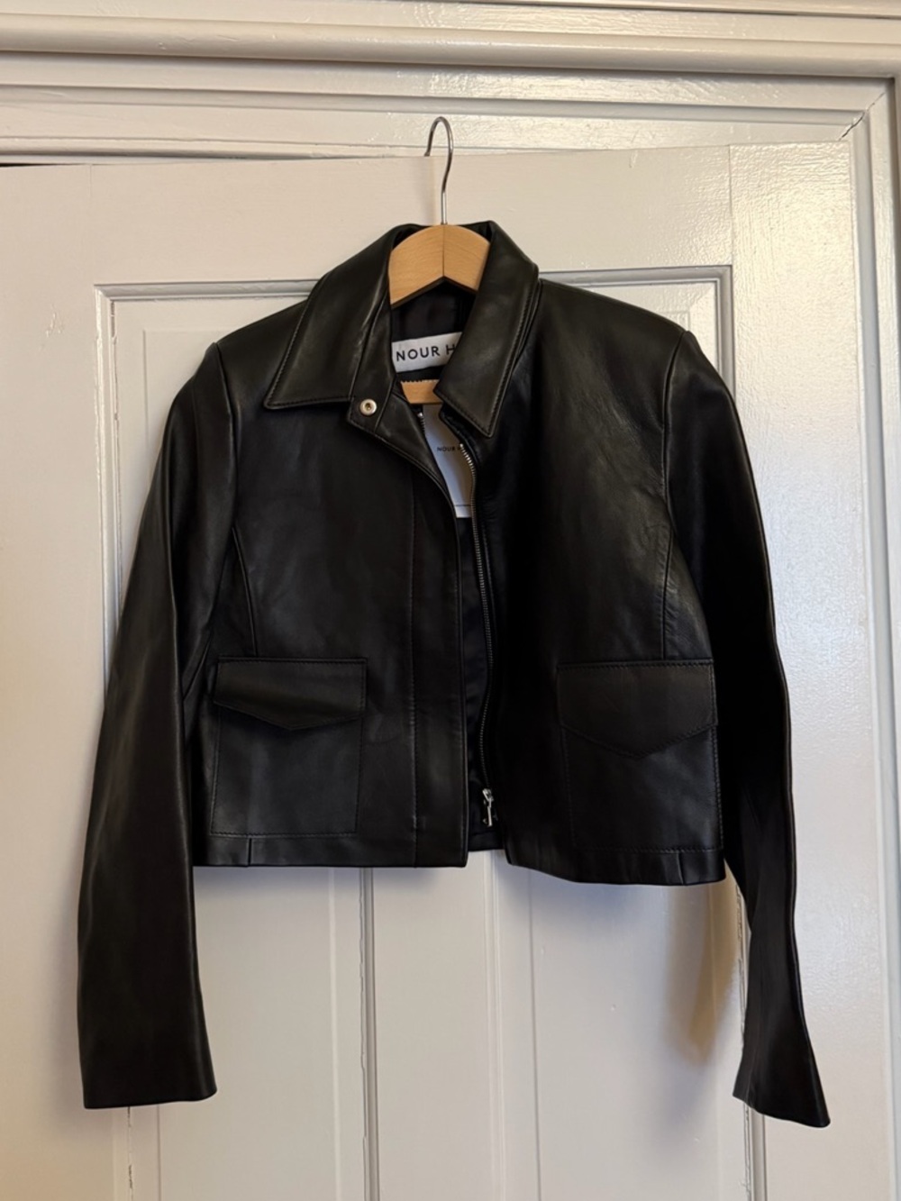 Nour Hammour Black Leather jacket